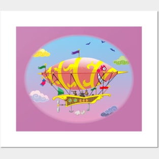 Steampunk Dirigible Dreamship Tee Posters and Art